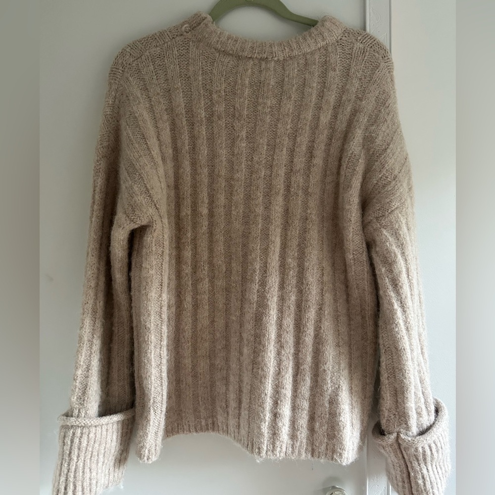 J.ING Emilie Oat Fuzzy Ribbed Women's Sweater